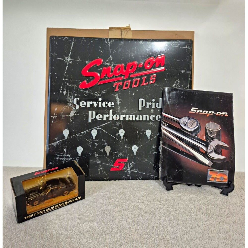 Vintage Snap-on Tools Display Board 70th Anniversary Catalog Mustang Diecast Lot